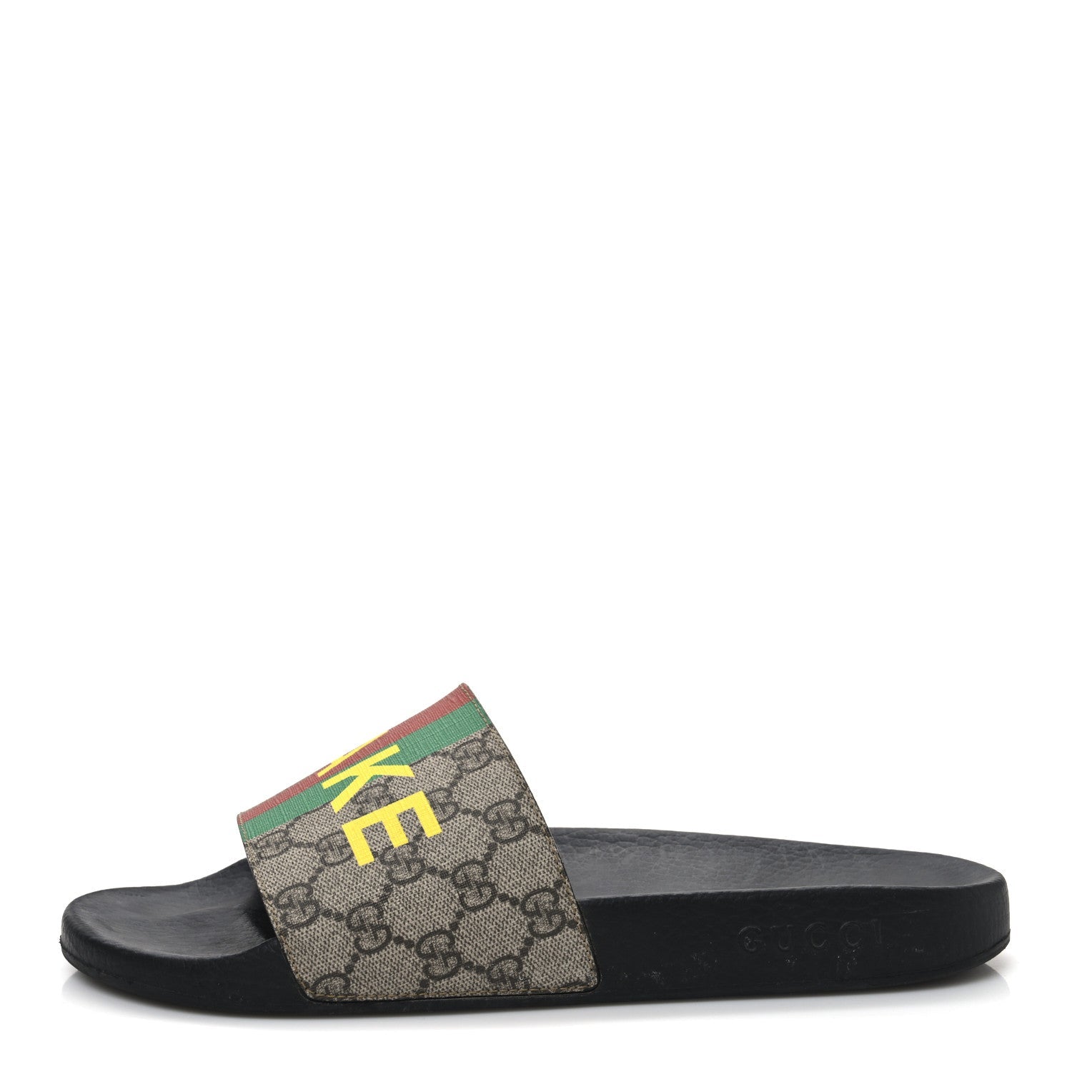 GG Supreme Monogram Fake/Not Mens Slide Sandals 11 Beige Ebony