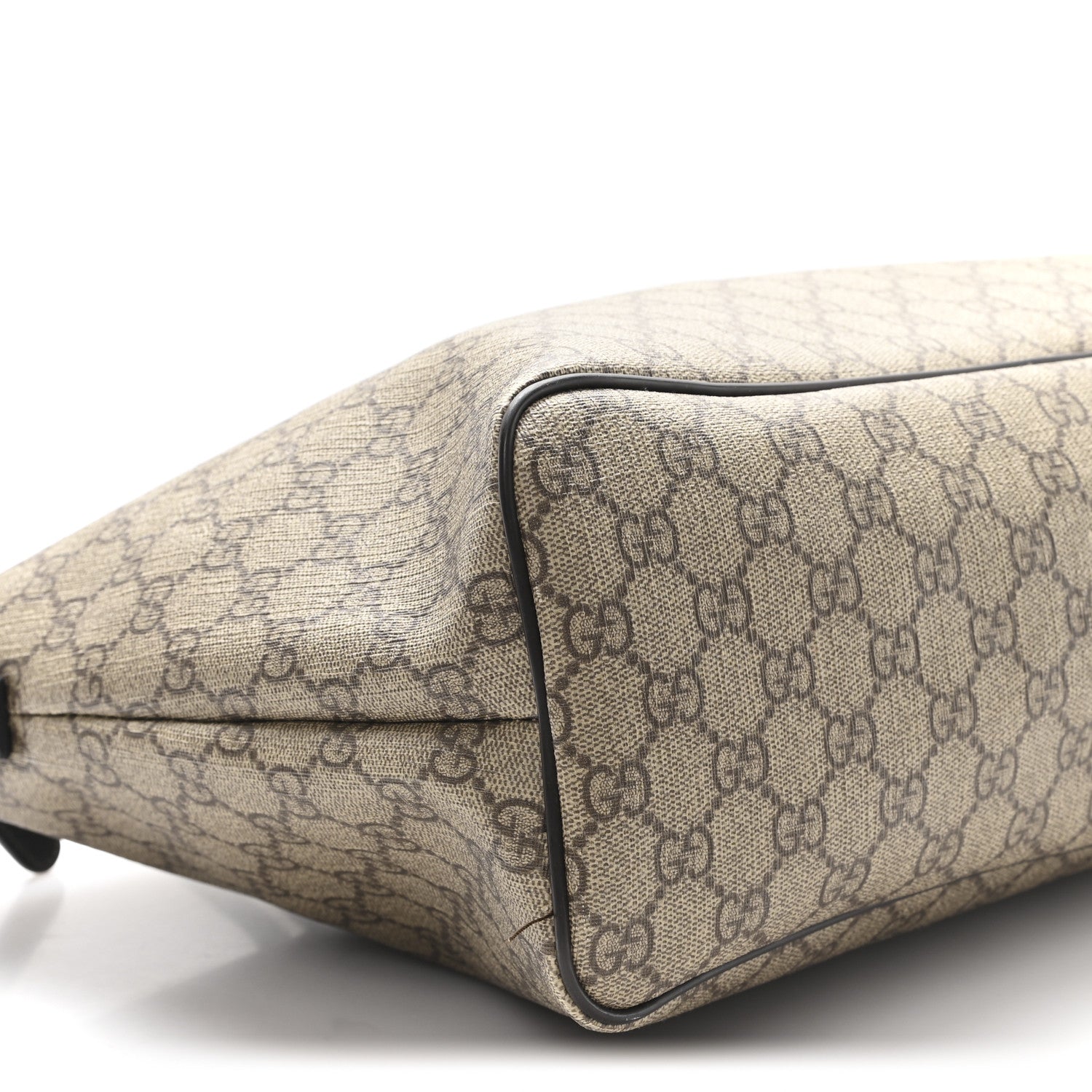 GG Supreme Monogram Medium Zippered Tote Dark Brown
