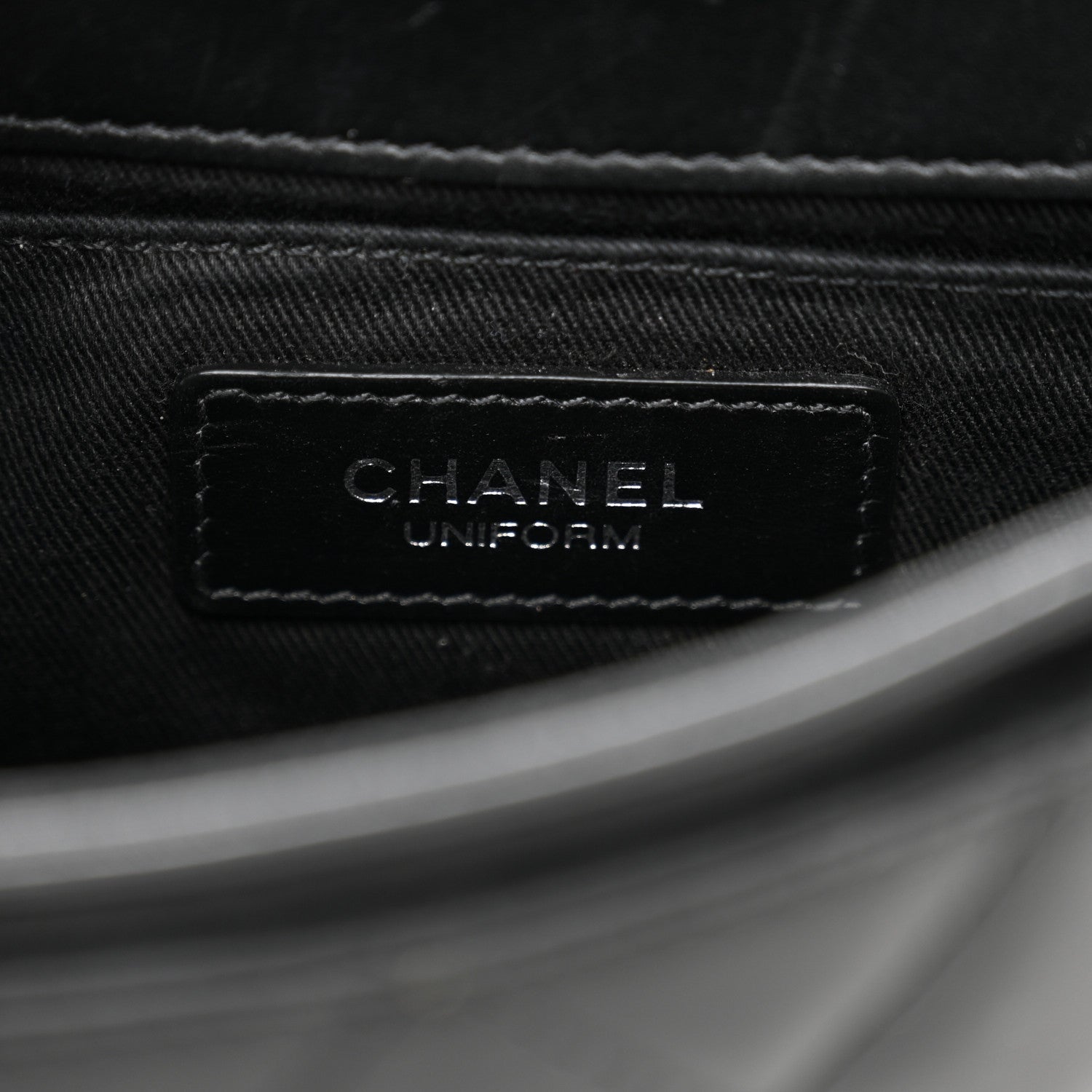 Calfskin Quilted CC Uniform Flap Belt Bag Black