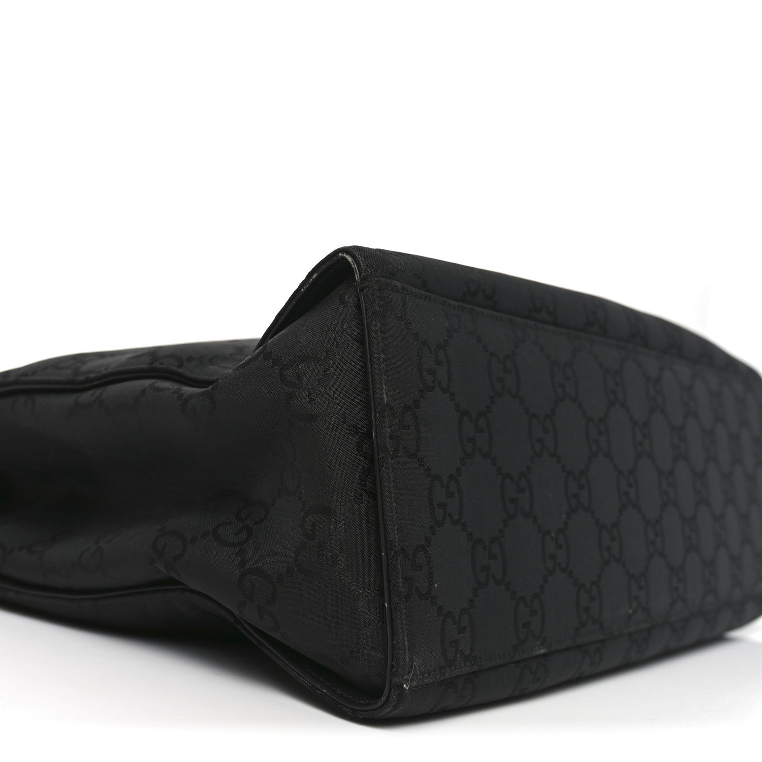 Nylon Monogram Large Bamboo Shopper Tote Black