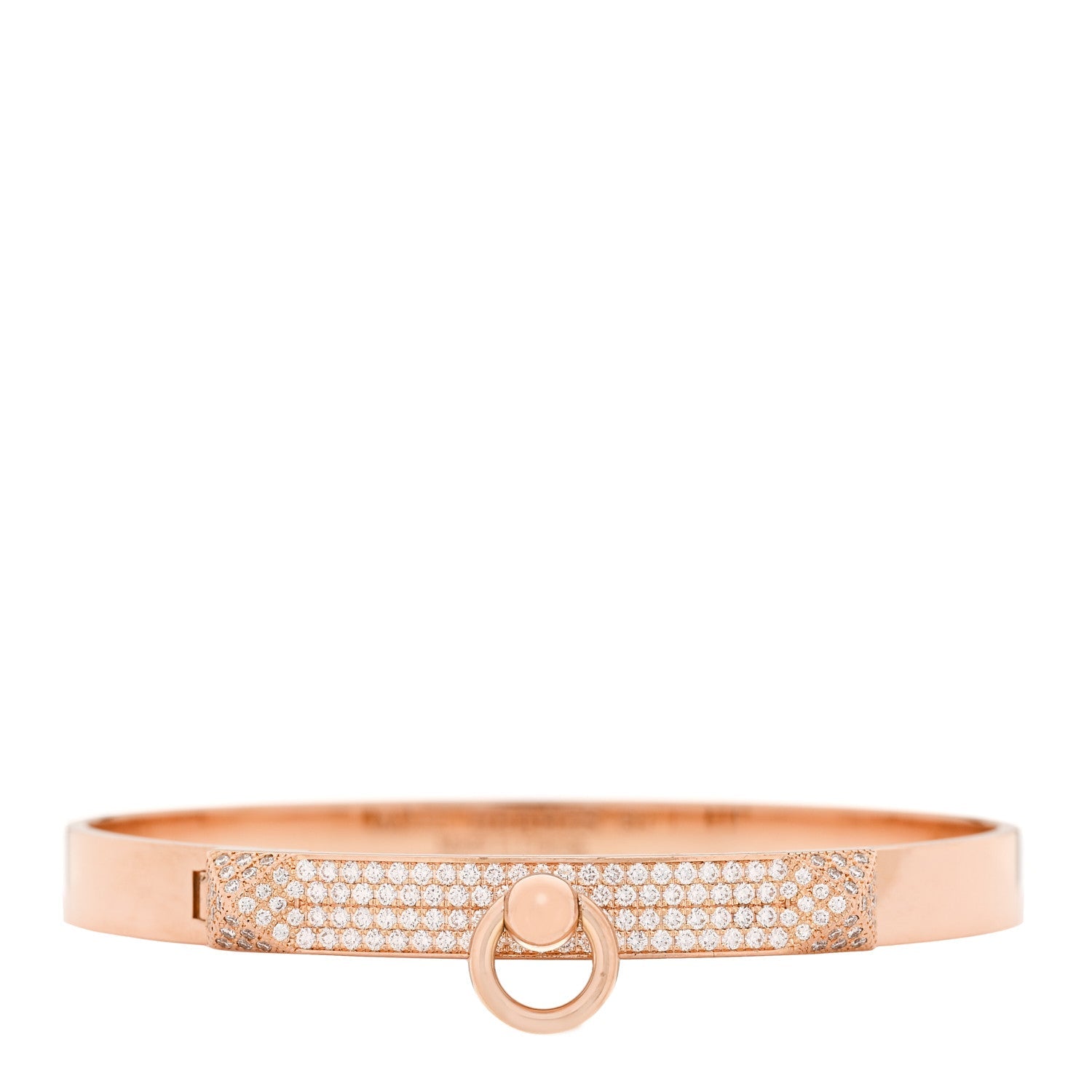 18K Rose Gold Diamond PM Collier De Chien Pave Bracelet SH