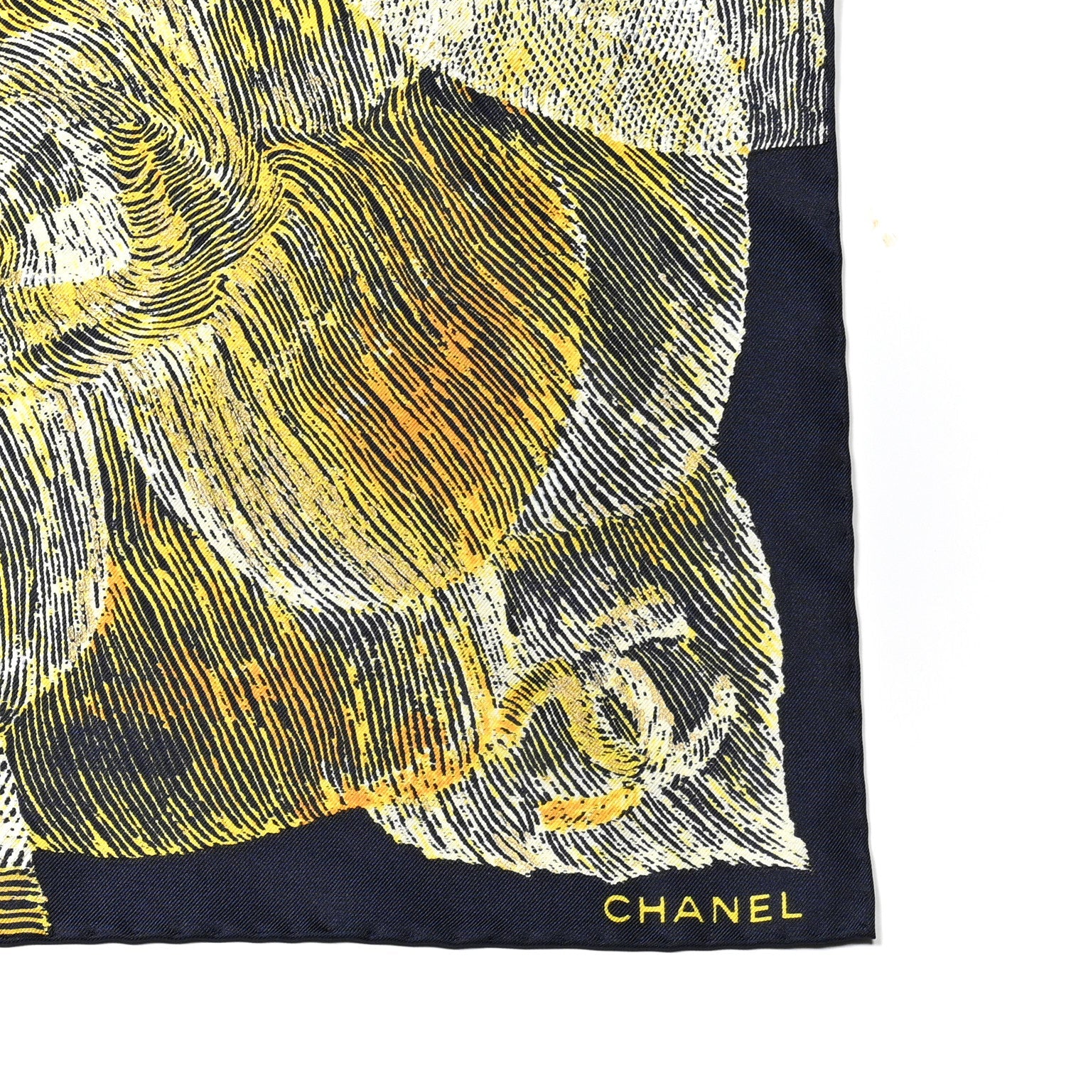 Silk Moon Scarf CC Navy Yellow
