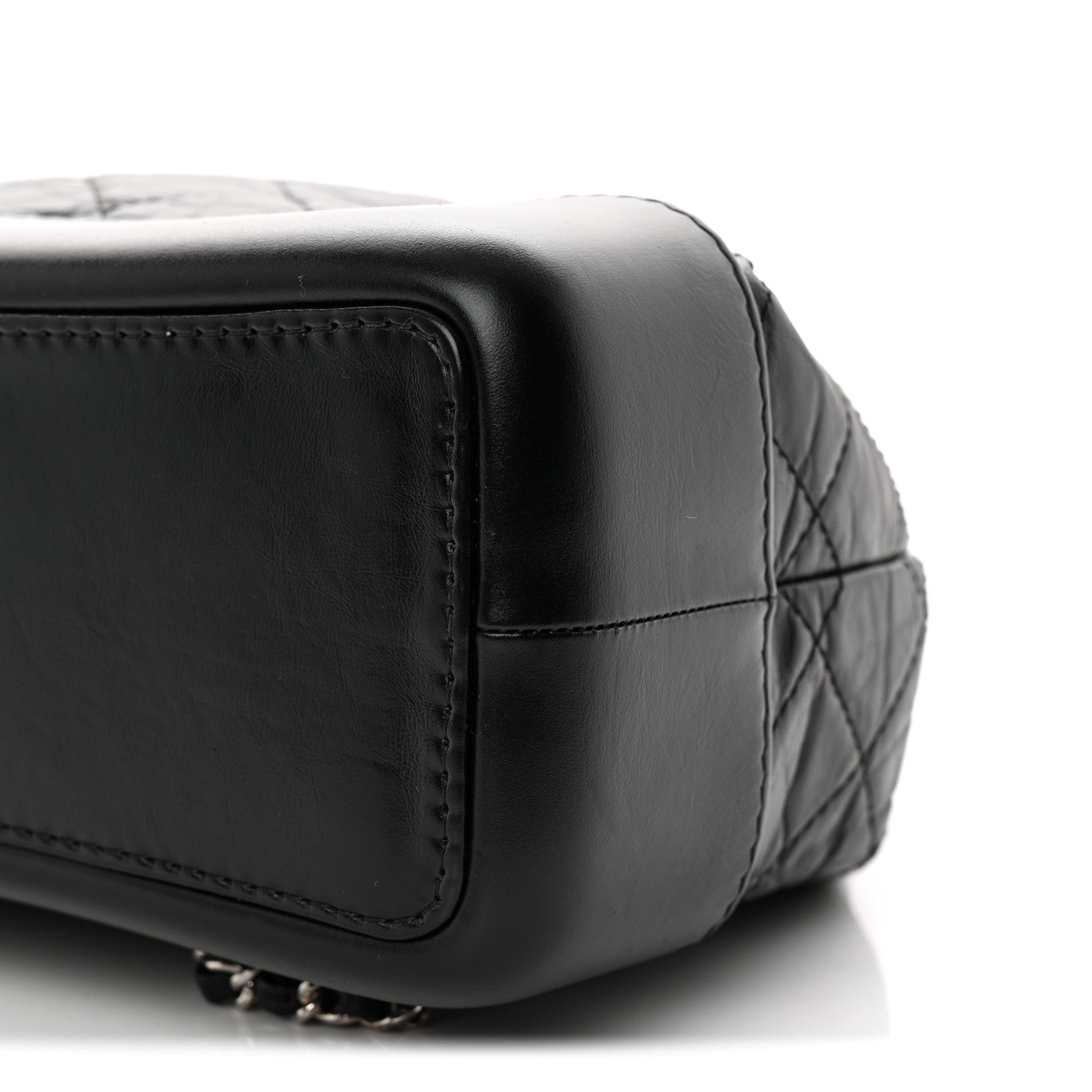 Aged Calfskin Quilted Small Gabrielle Backpack Black