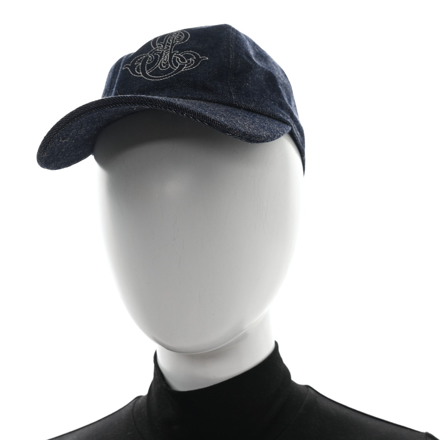 Cotton Denim Embroidered Davis Emile Hat 56 Indigo