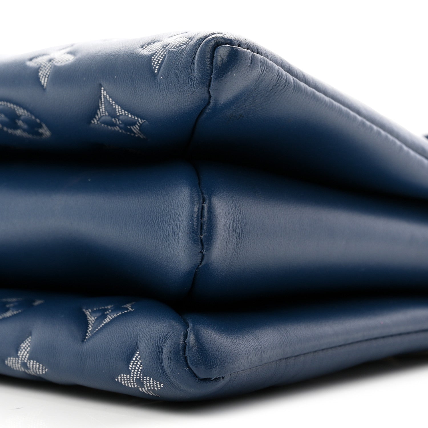 Lambskin Embossed Monogram Coussin PM Denim Blue
