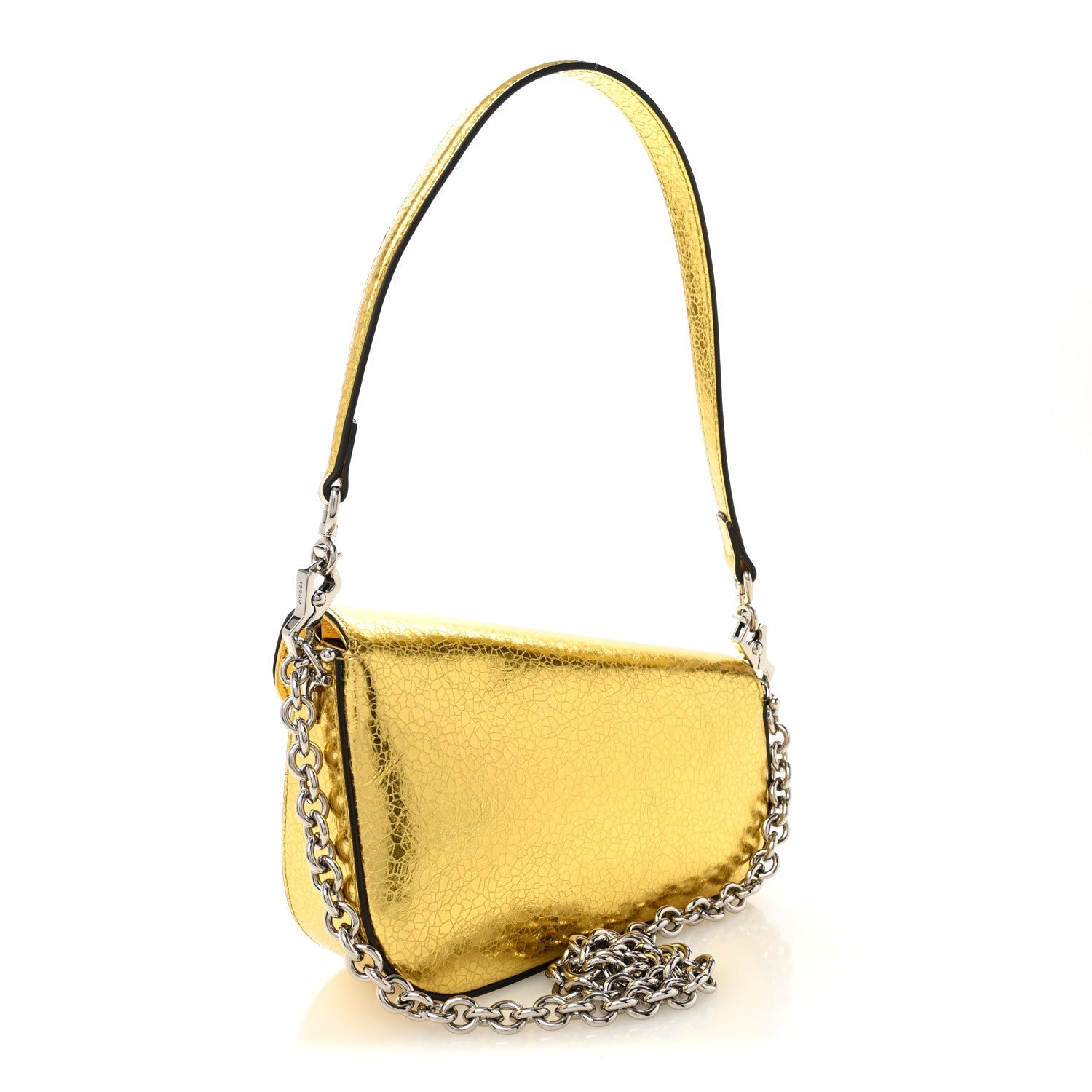 Metallic Calfskin Mini Horsebit 1955 Asymmetric Shoulder Bag Gold