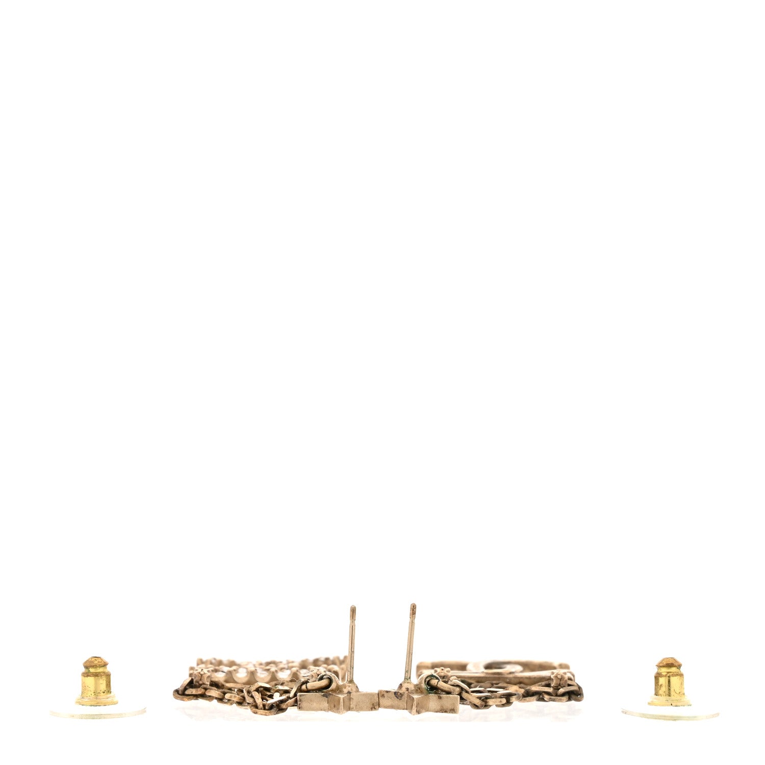 Crystal Star Drop CC Earrings Gold