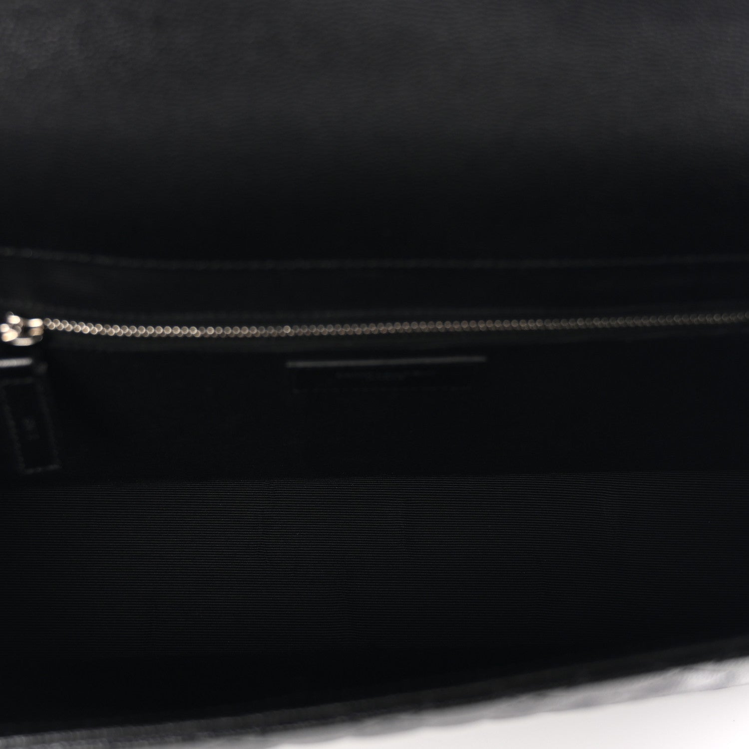 Grain De Poudre Textured Mixed Matelasse Large Triquilt Monogram Satchel Black