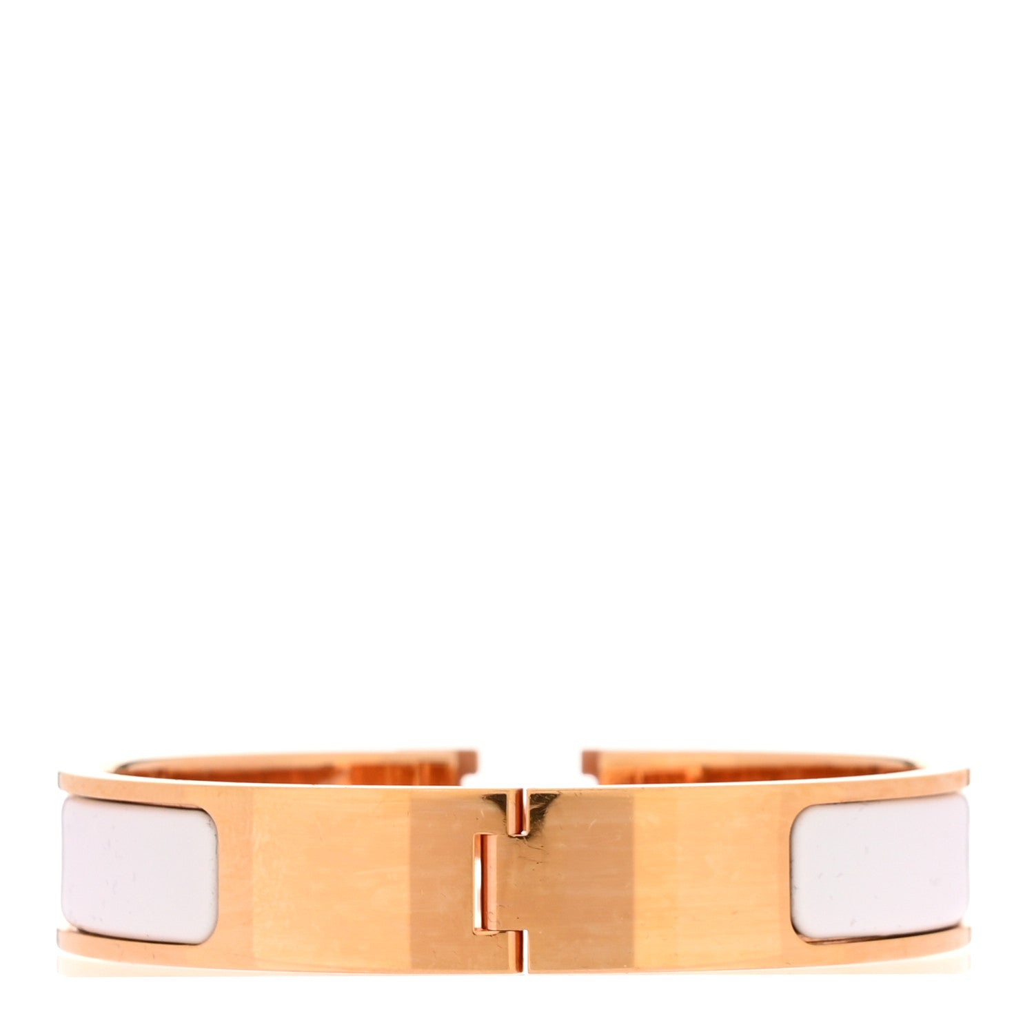 Enamel Narrow Clic Clac H Bracelet White