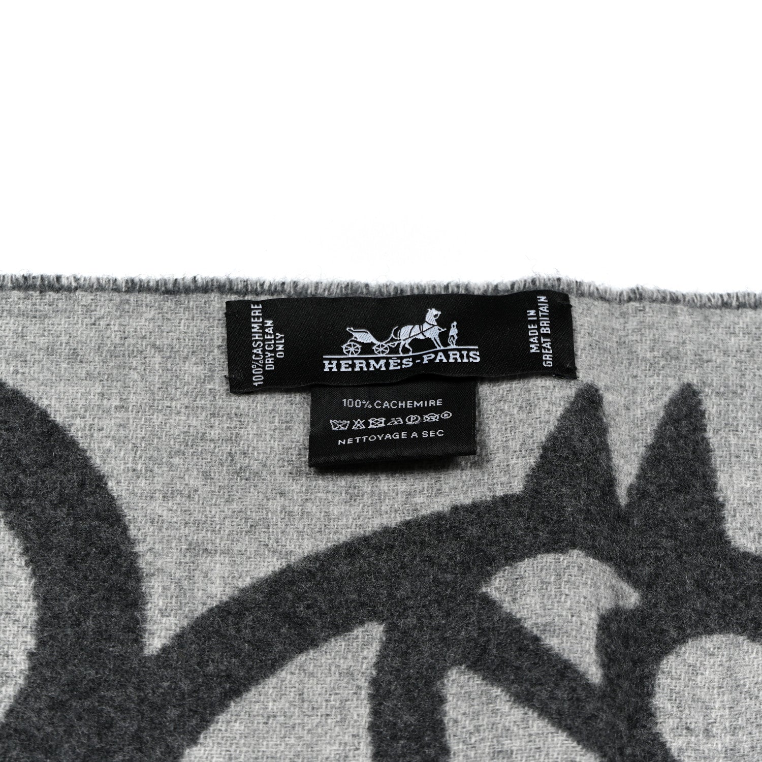 Cashmere Boucles et Camails Muffler Anthracite Gris Clair