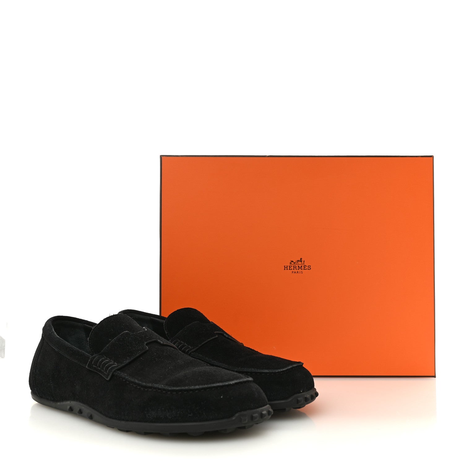 Suede Calfskin Womens Lazy Loafers 41 Black