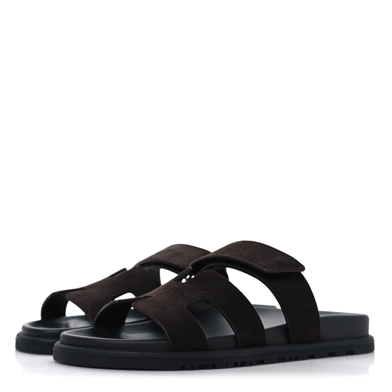 Suede Goatskin Womens Chypre Sandals 37 Marron Ebene