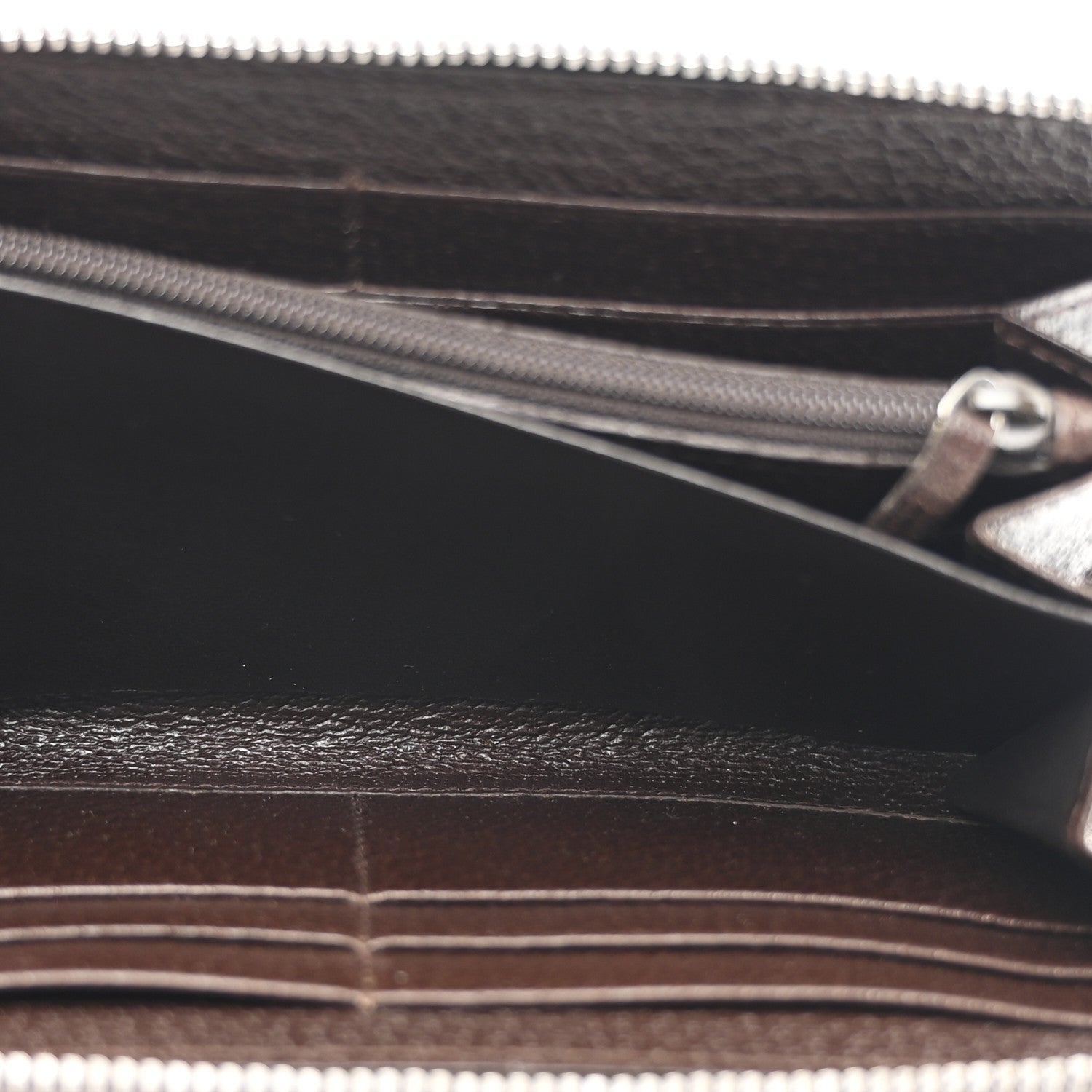 Monogram Metal Bar Zip Around Wallet Dark Brown