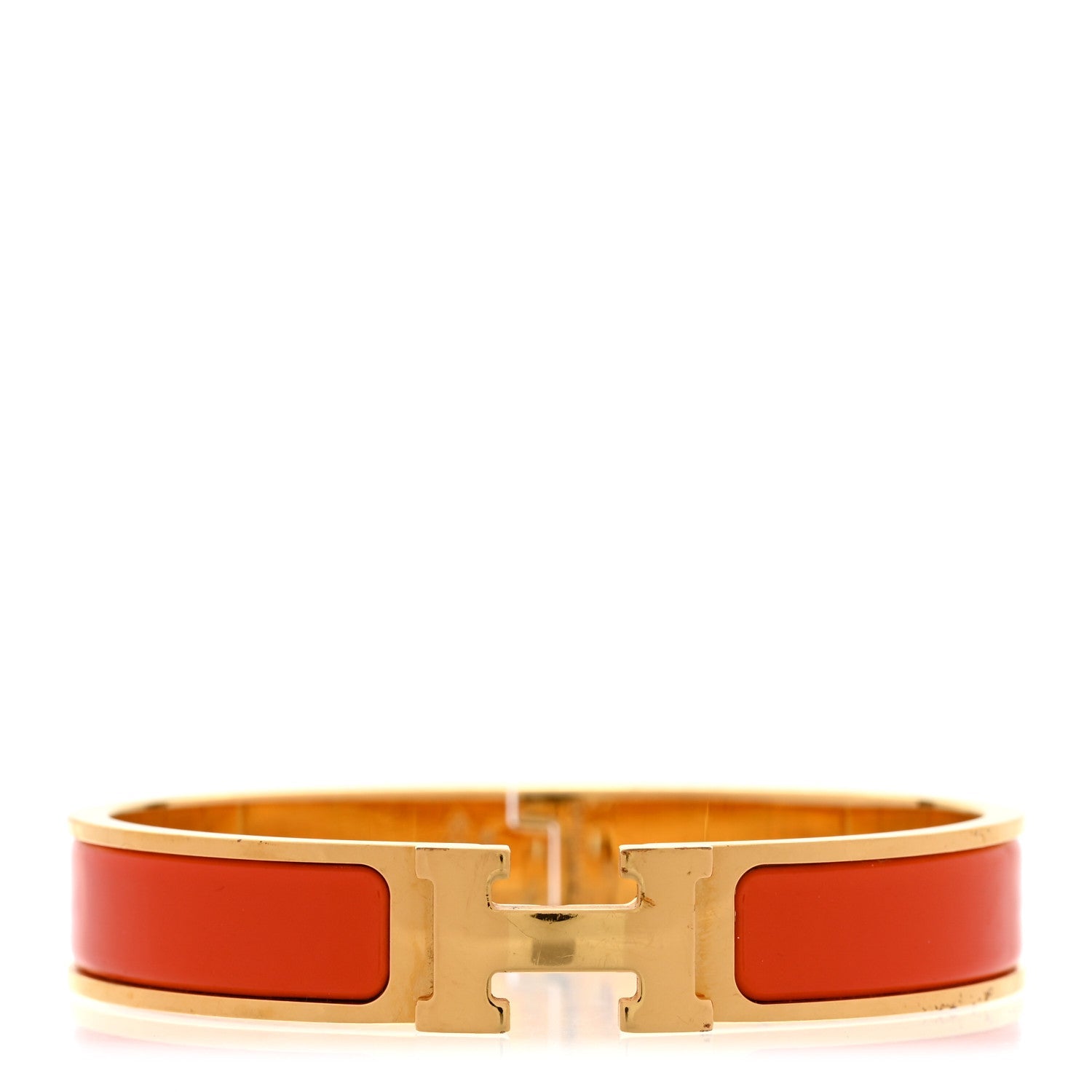 Enamel Narrow Clic Clac H Bracelet GM Orange