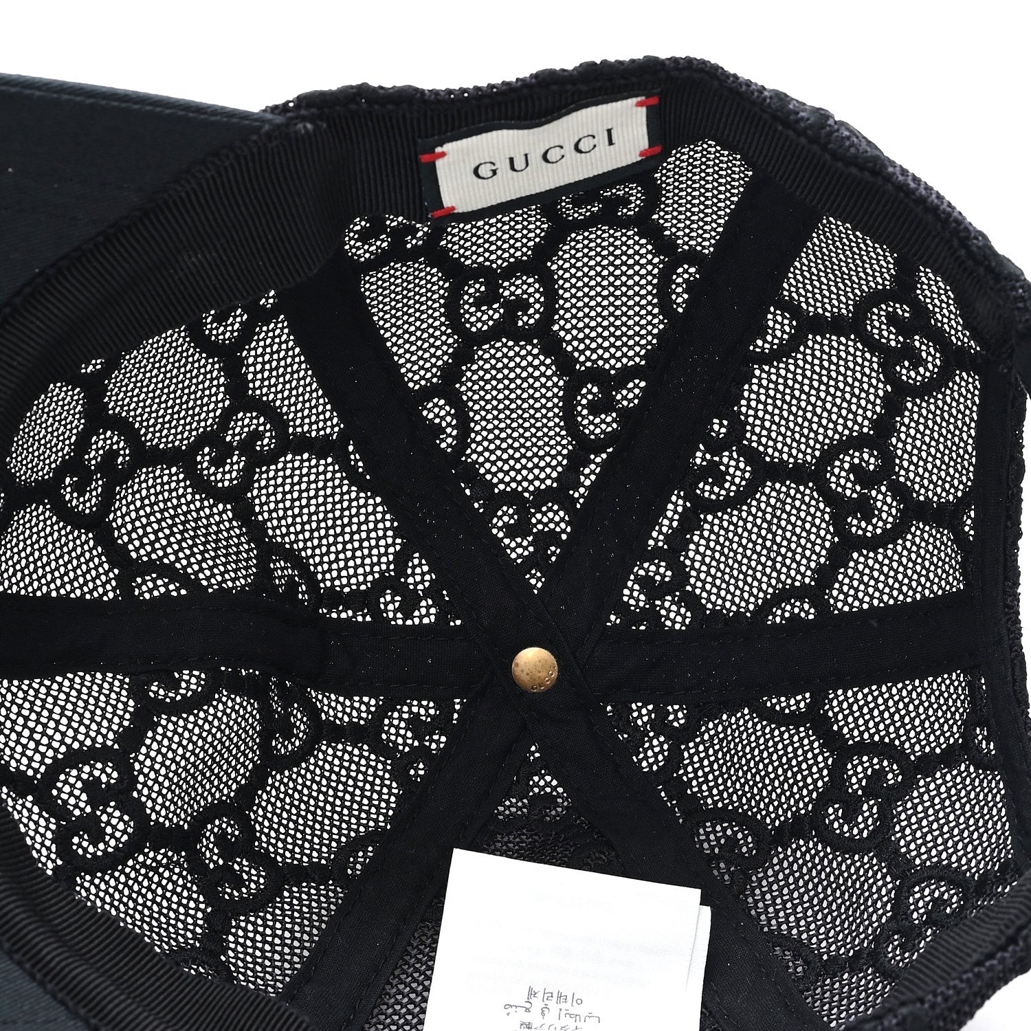 Mesh GG Monogram Shivali Baseball Hat M Black