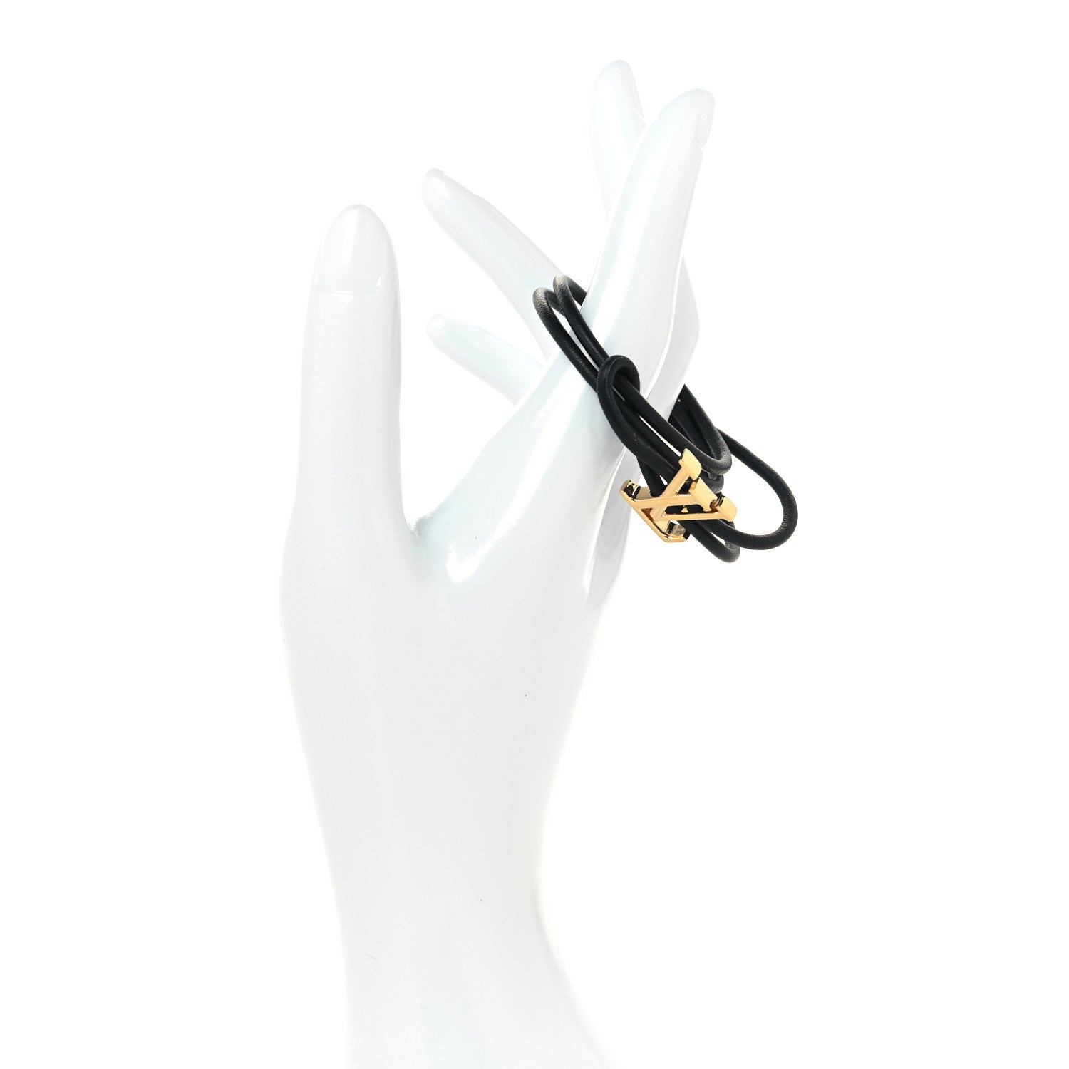 Calfskin LV Bloom Bracelet Black