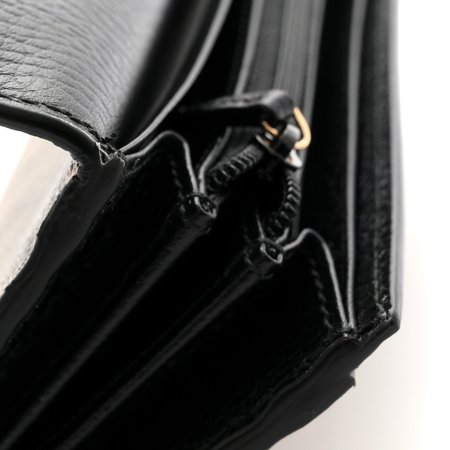 Dollar Calfskin GG Supreme Monogram GG Marmont Continental Wallet Black Beige Ebony