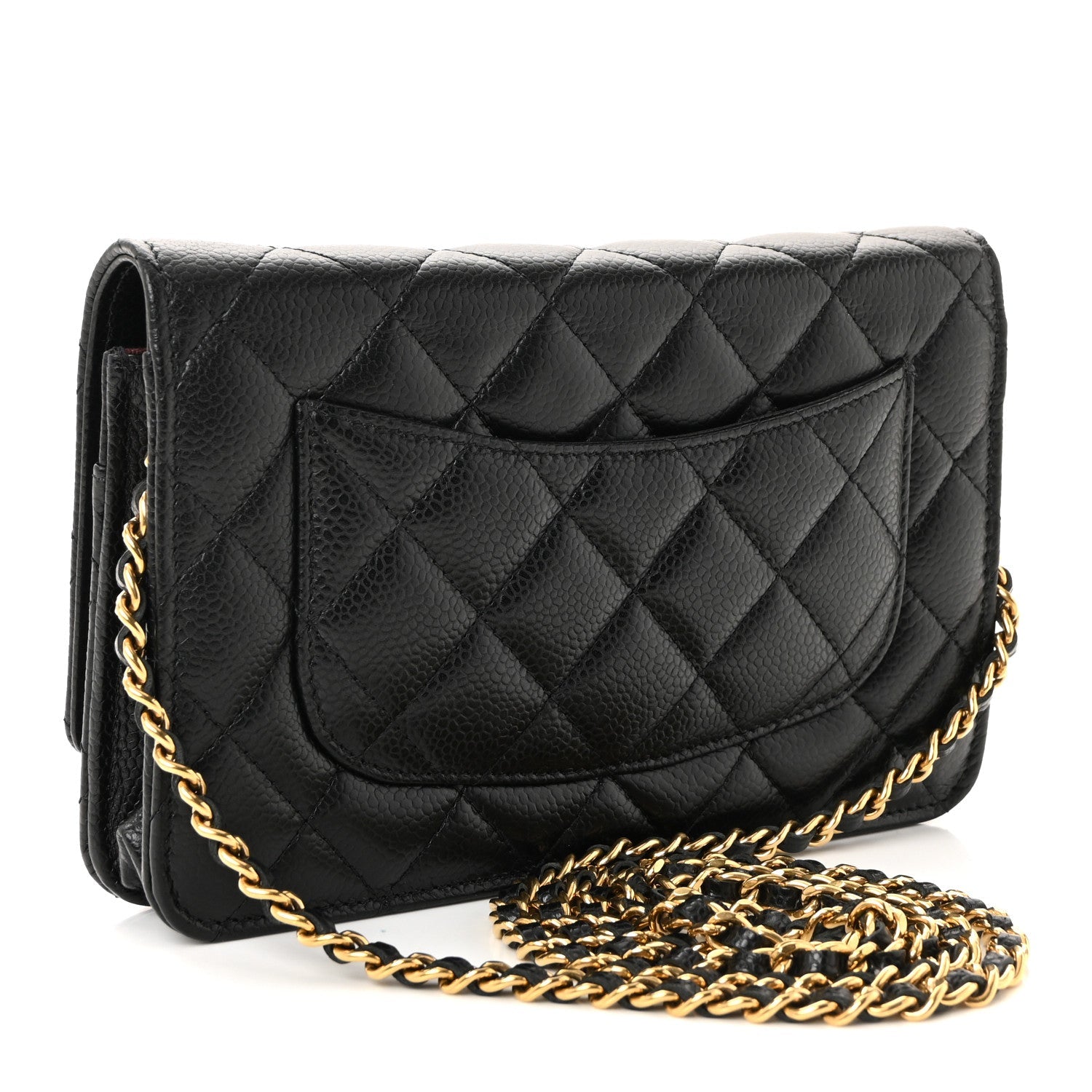 Caviar Quilted Wallet On Chain WOC Black