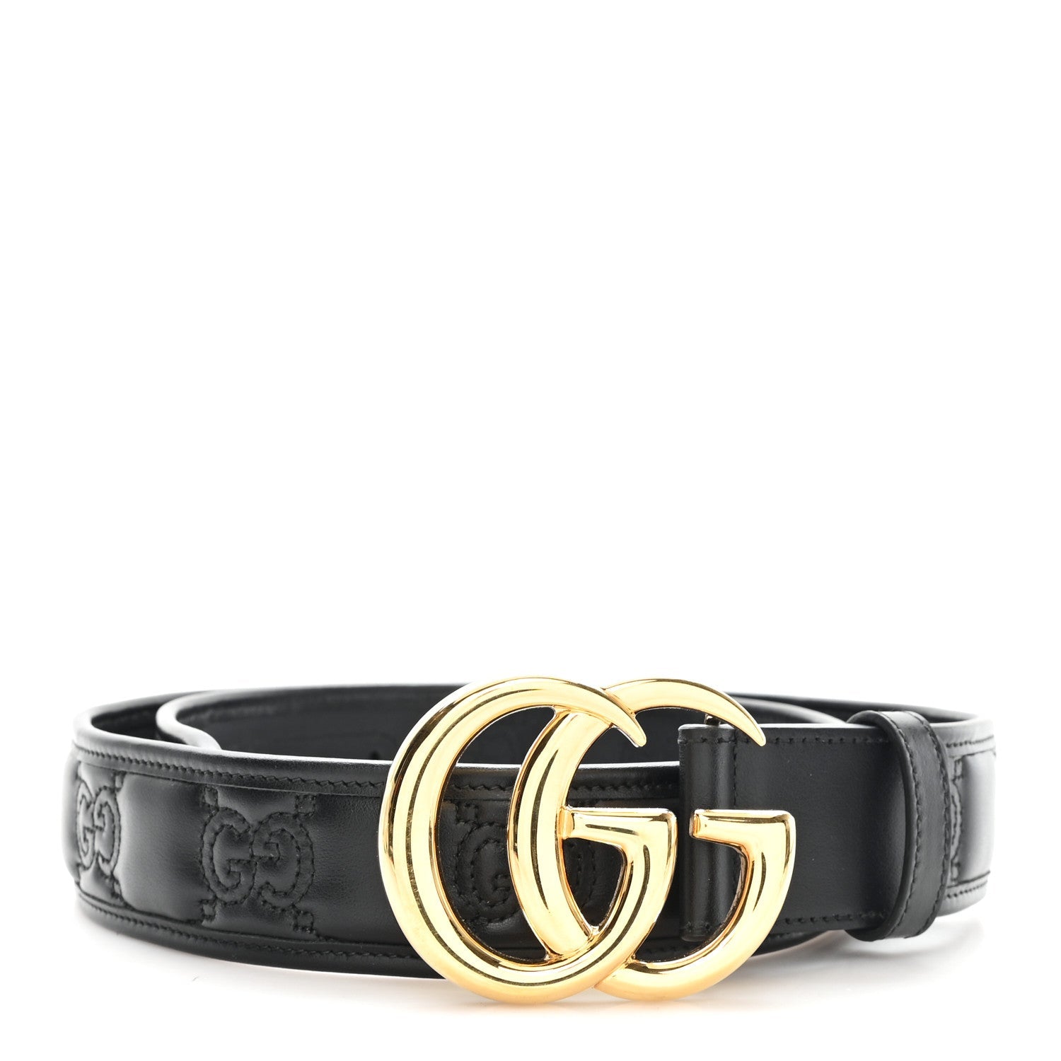 Calfskin GG Matelasse Marmont 40mm Belt 95 38 Black