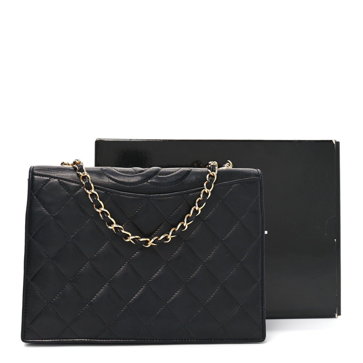 Lambskin Quilted CC Small Single Flap Black