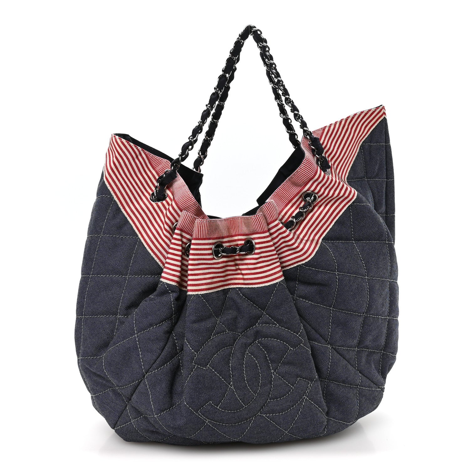 Denim Quilted Large Stretch Spirit Cabas Blue