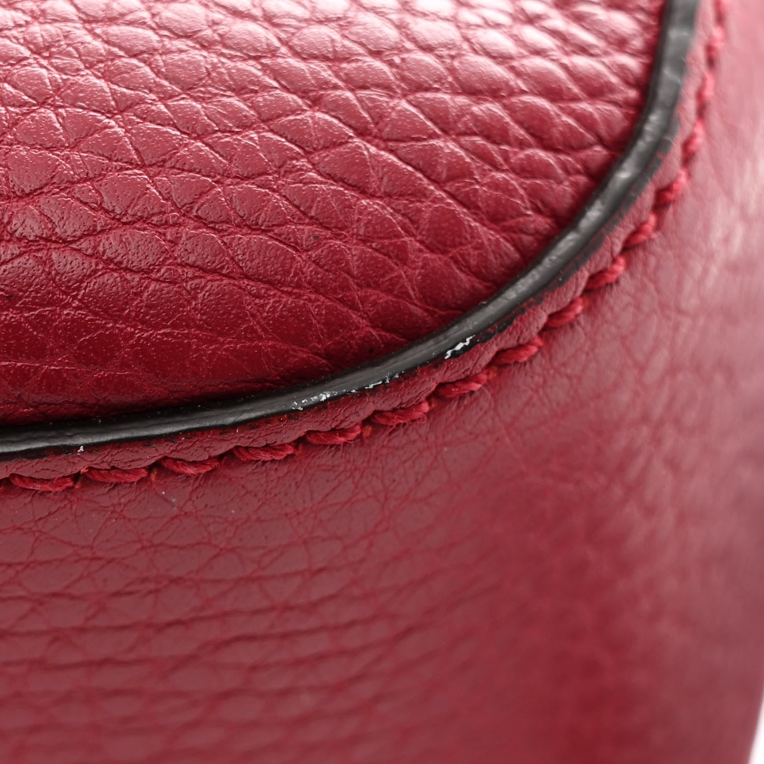Pebbled Calfskin Studded Small Soho Disco Bag Soft Burgundy