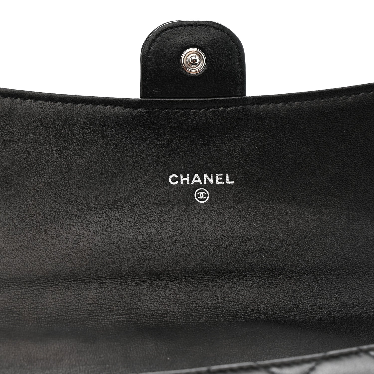 Lambskin Quilted Travel Wallet Black