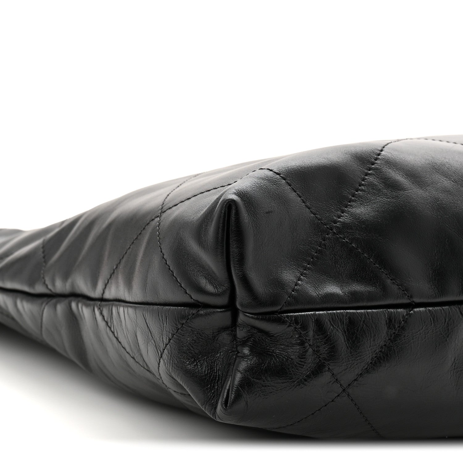Shiny Calfskin Quilted Small Chanel 22 Black