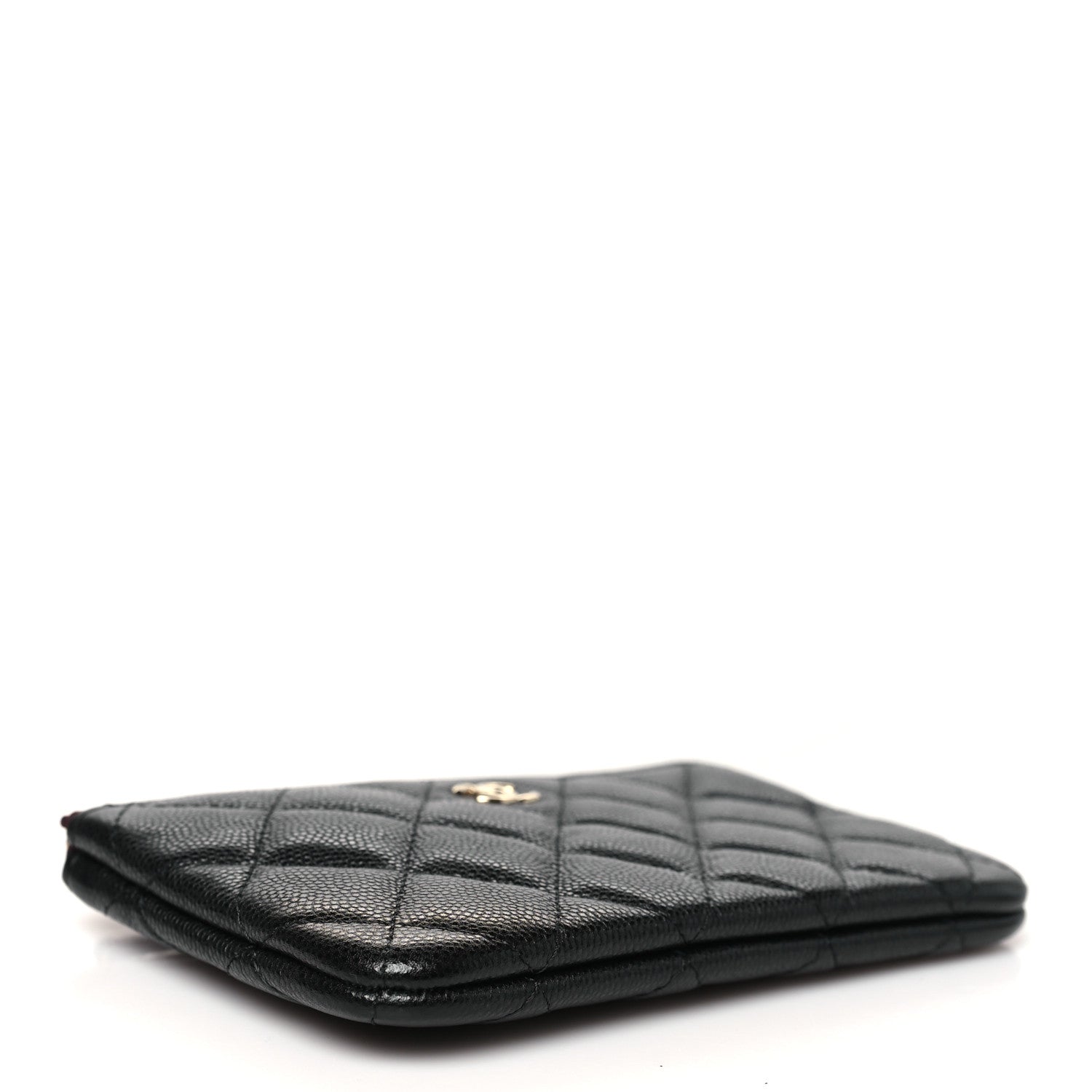 Caviar Quilted Small Cosmetic Case Black