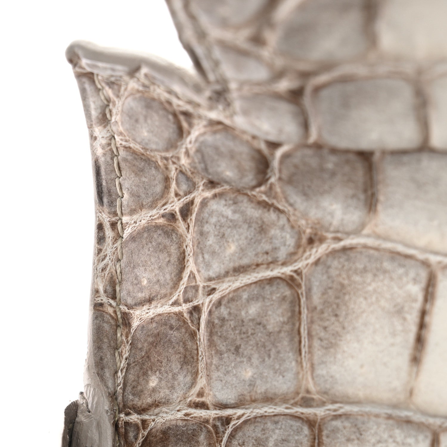 Matte Niloticus Crocodile Himalaya 18K White Gold Diamond Kelly Retourne 28 White