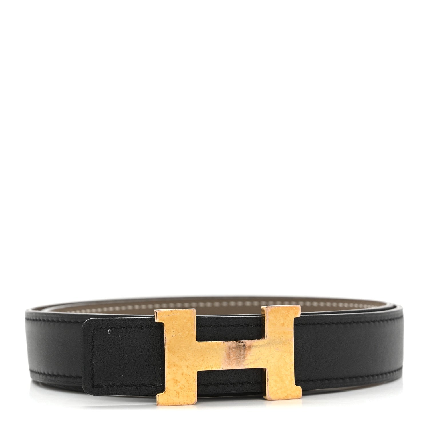 Swift Epsom 24mm Mini Constance H Belt 75 30 Black Etoupe