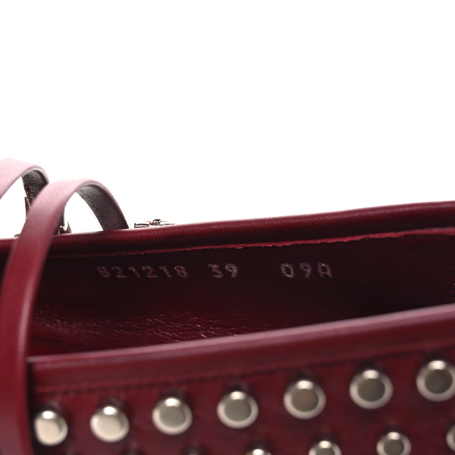 Nappa Carmaque Studded Horsebit Ballet Flats 39 Rosso Ancora