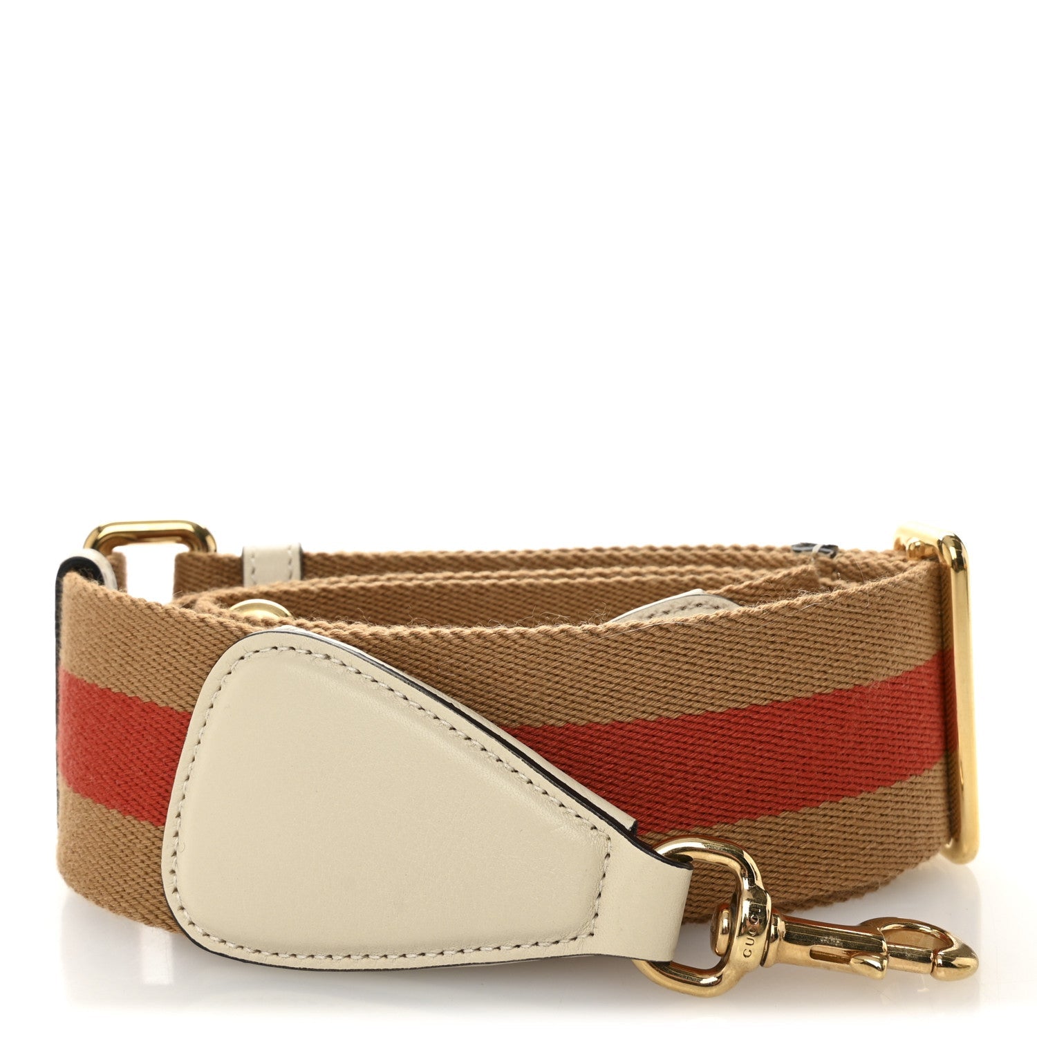 Canvas Web Shoulder Strap Brown Red White