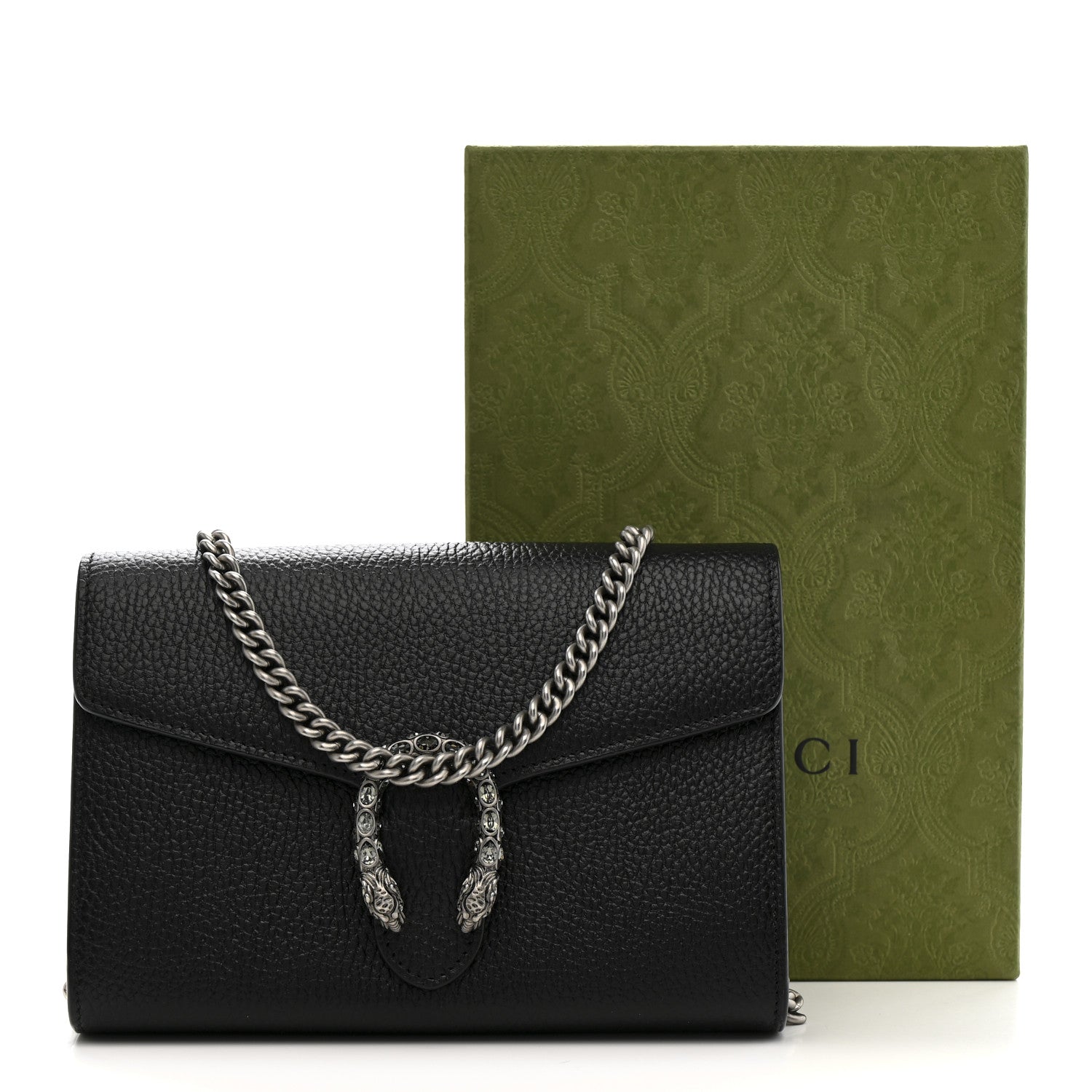 Calfskin Mini Dionysus Chain Wallet Black