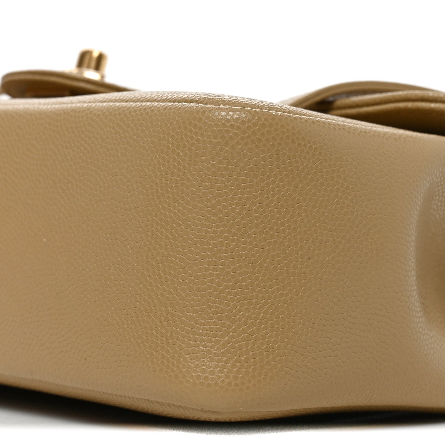 Shiny Caviar Preppy Coco Small Flap Beige