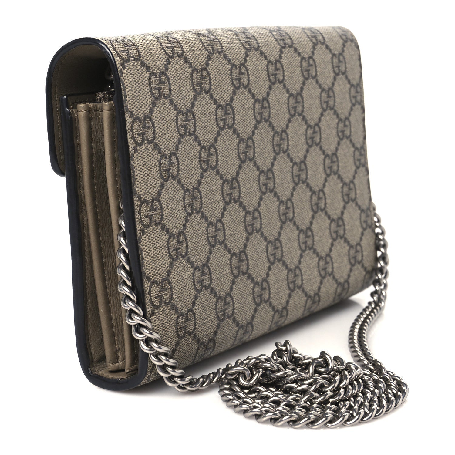 GG Supreme Monogram Mini Dionysus Chain Wallet Beige Taupe