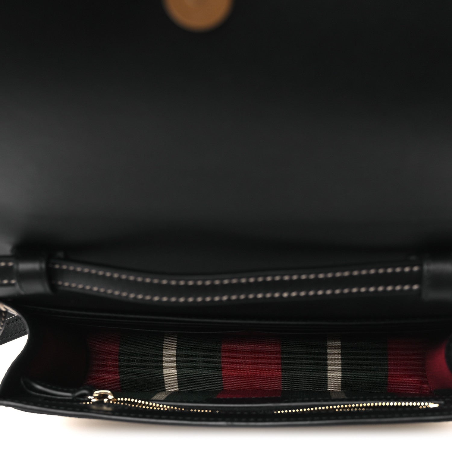 GG Emblem Monogram Wallet With Strap Beige Ebony Black