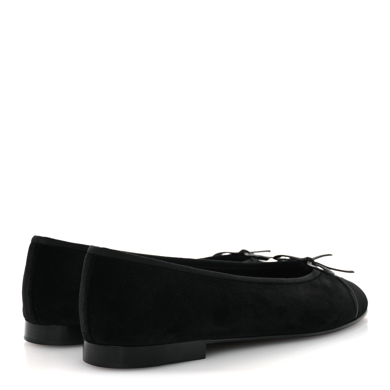 Velvet Cap Toe Ballerina Flats 40 Black