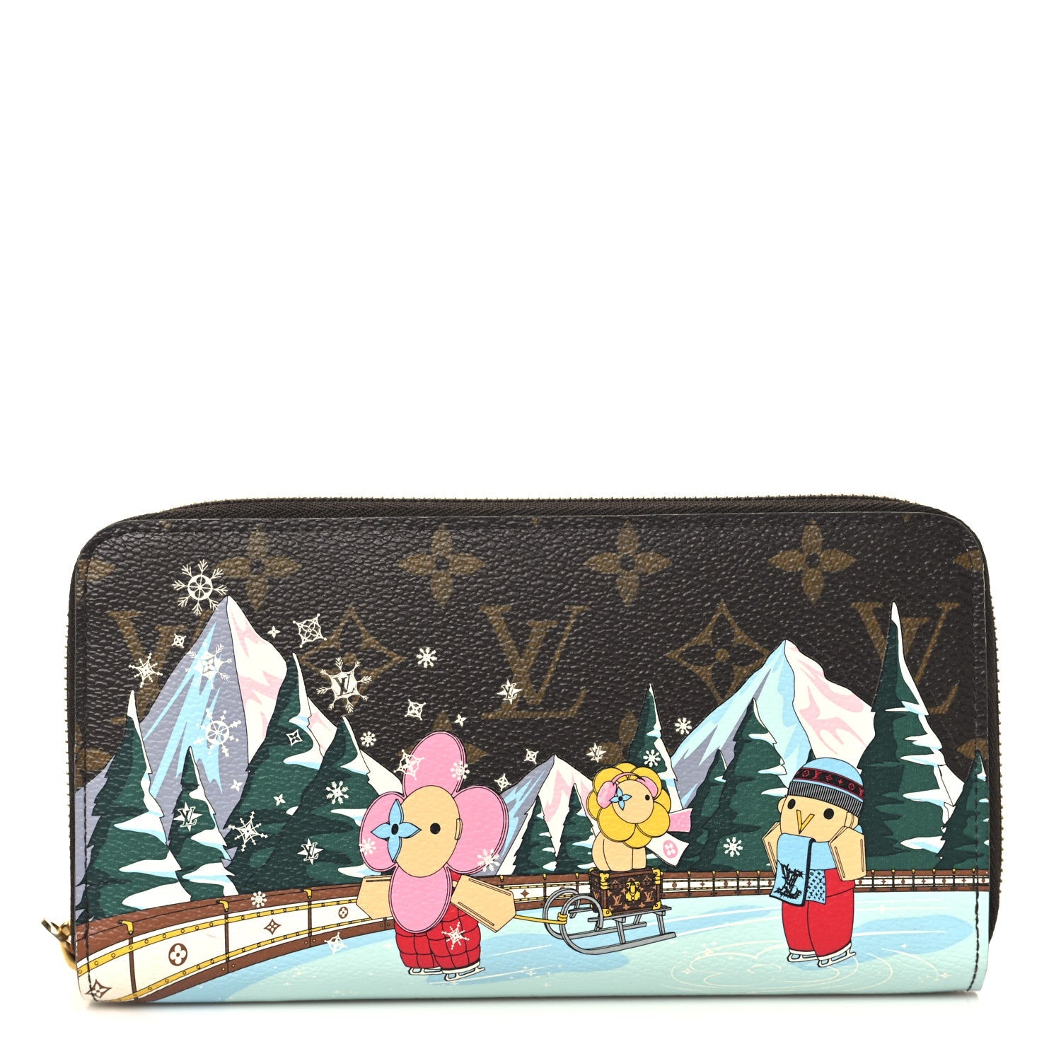 Monogram 2023 Christmas Animation Alpine Zippy Wallet Pink