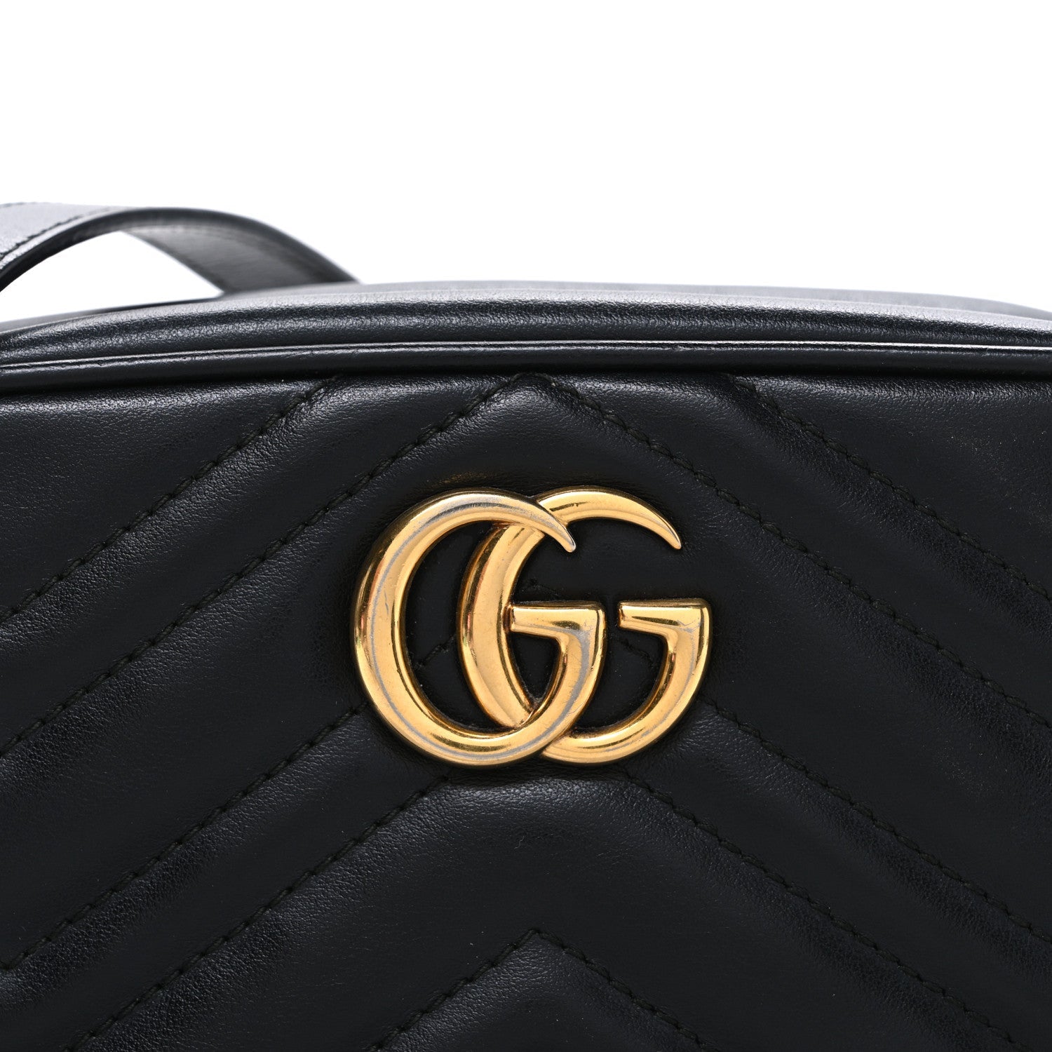 Calfskin Matelasse Mini GG Marmont Chain Shoulder Bag Black
