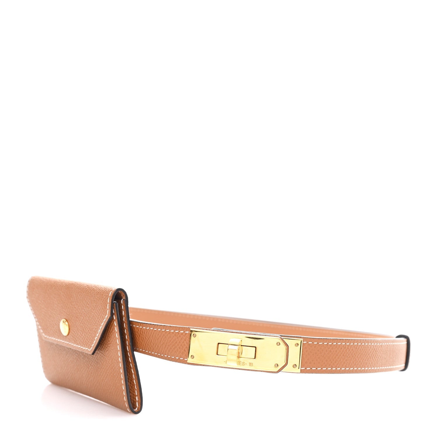 Epsom Kelly Pocket Belt Gold