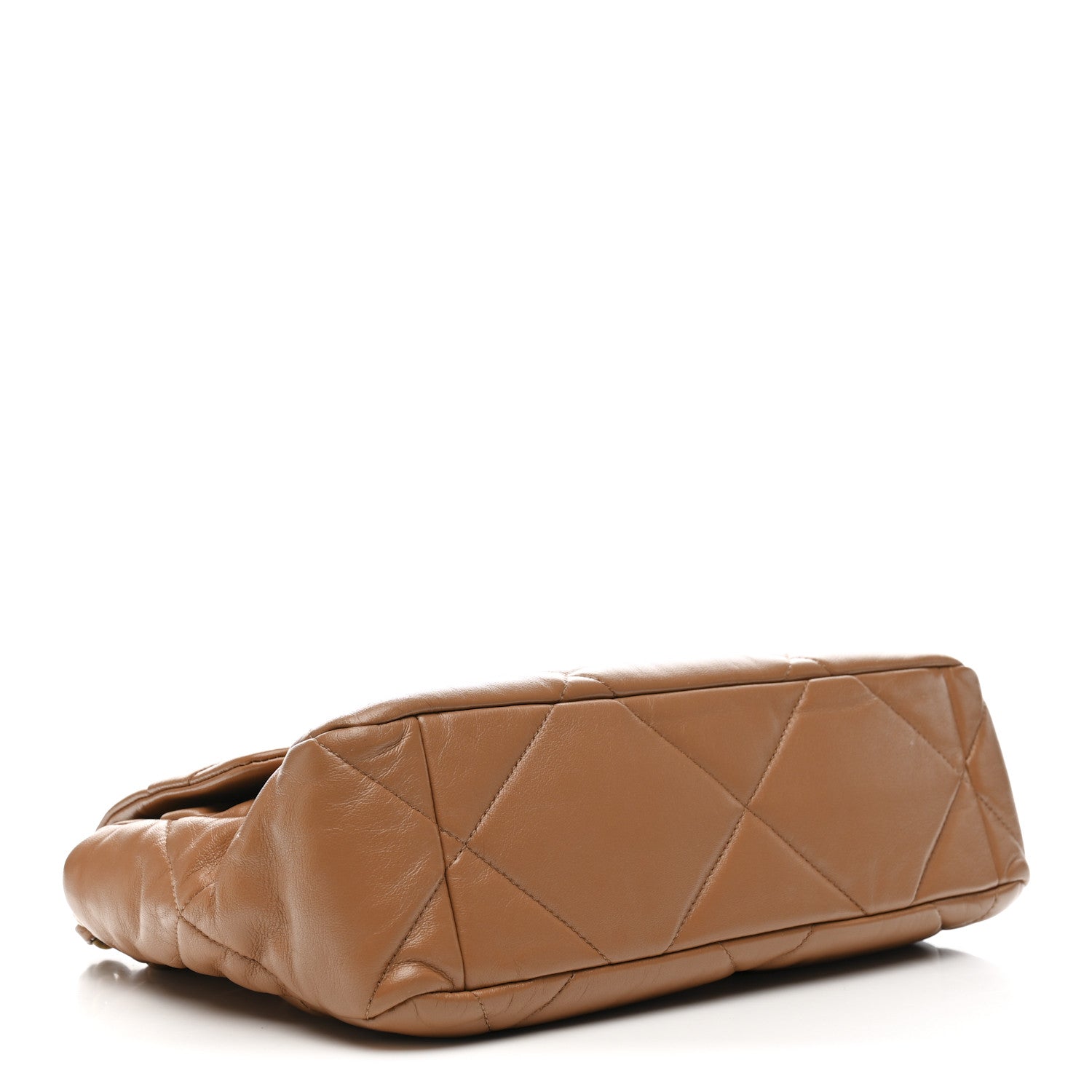 Lambskin Quilted Large Chanel 19 Flap Brown