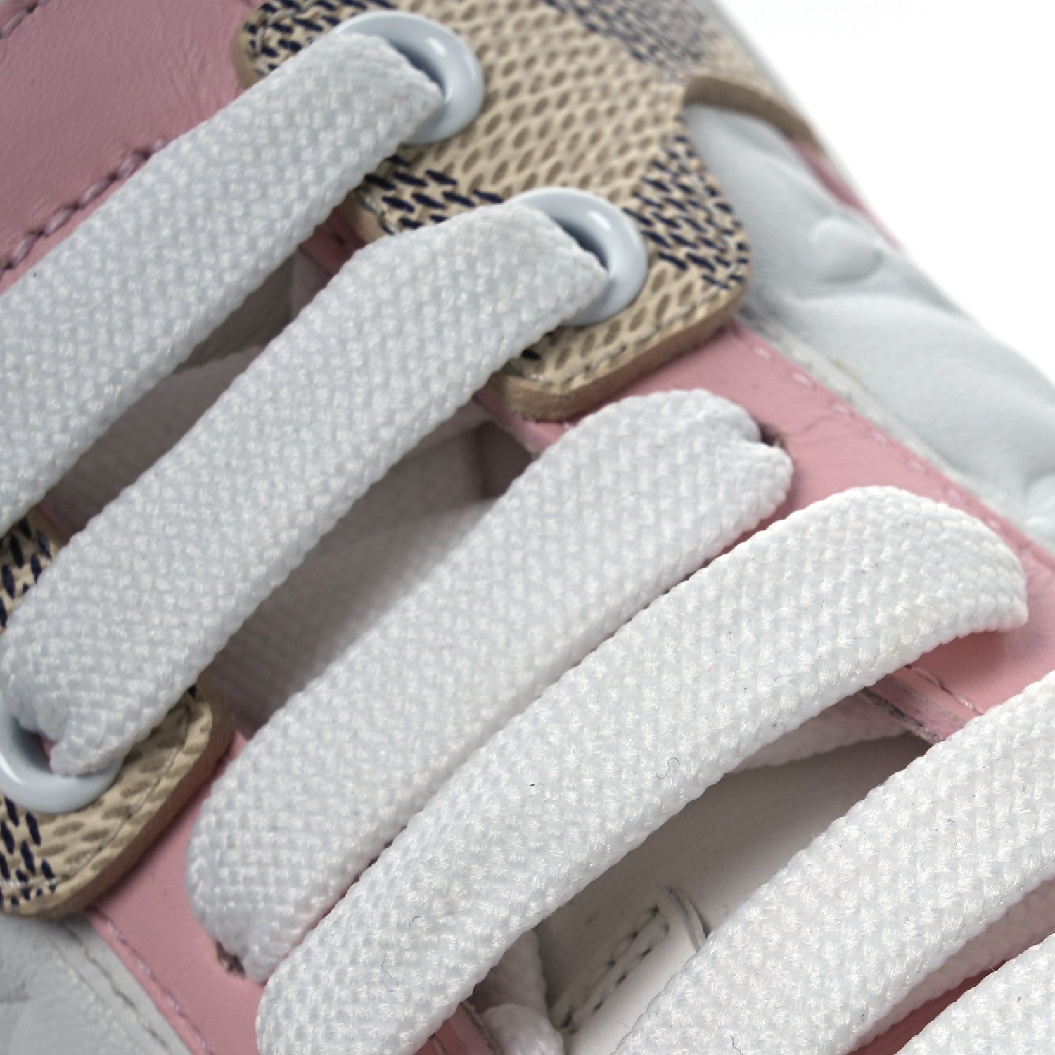 Monogram Embossed Calfskin Damier Azur Time Out Sneakers 36 Rose Clair Pink