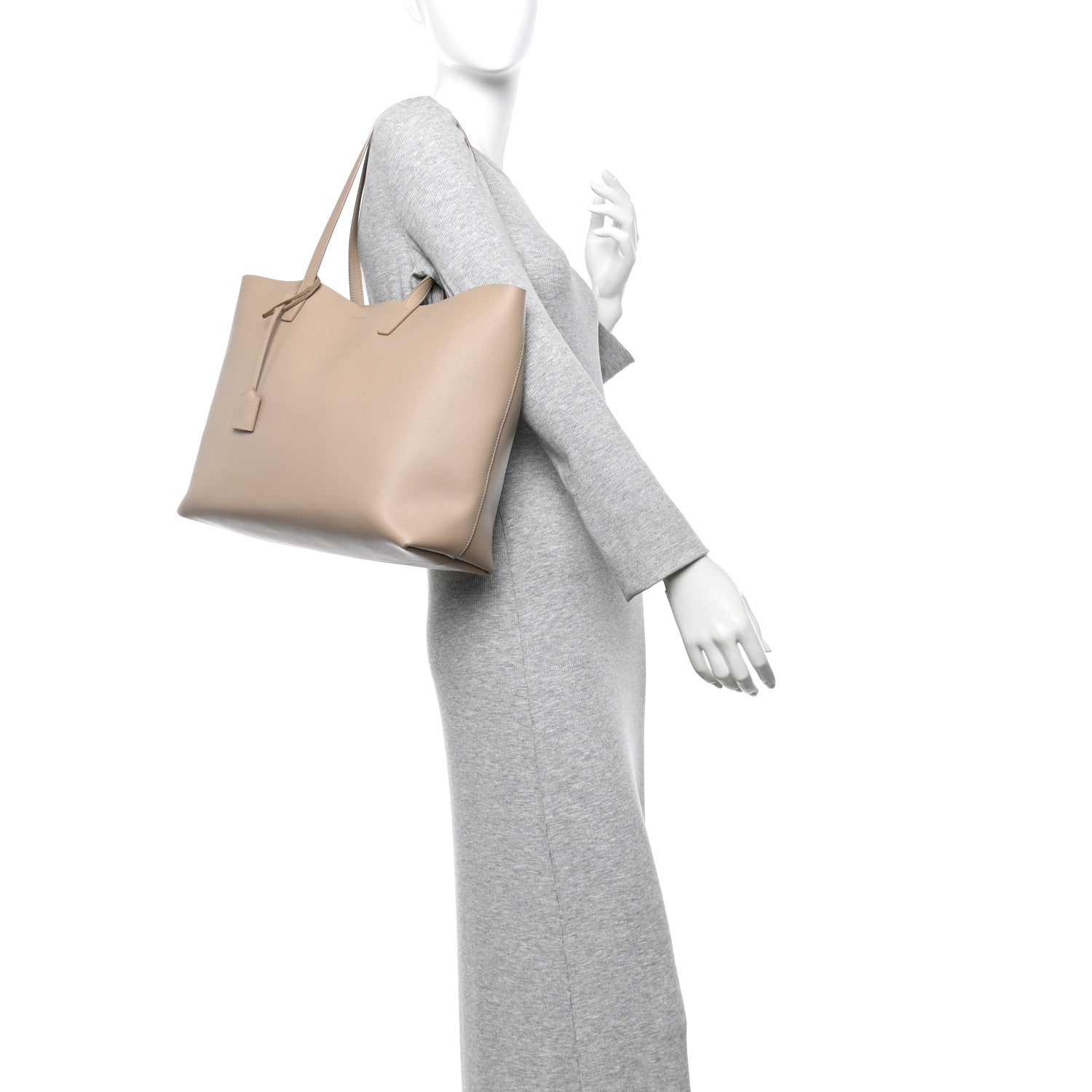 Calfskin Large Shopping Tote Dark Beige