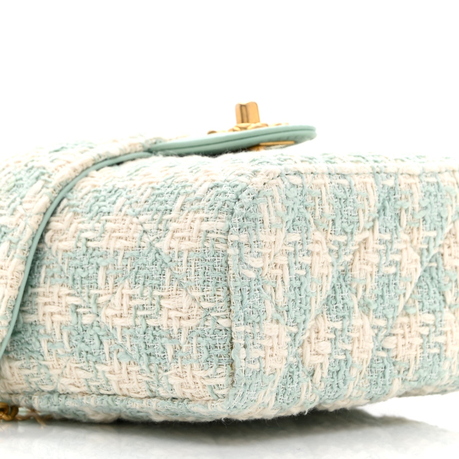 Tweed Handle Crush Small Vanity Case Light Green