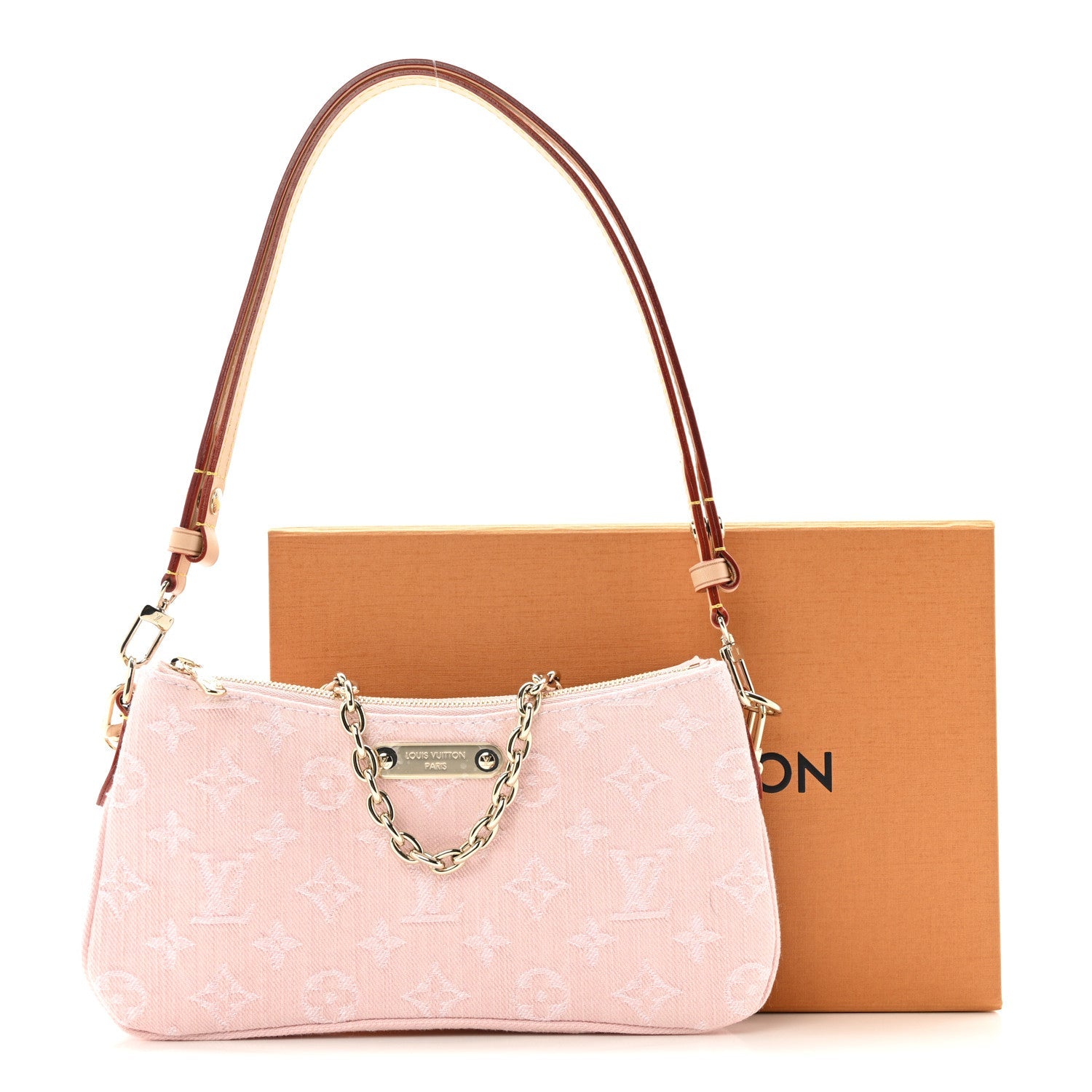 Monogram Denim Liv Pochette Washed Pink