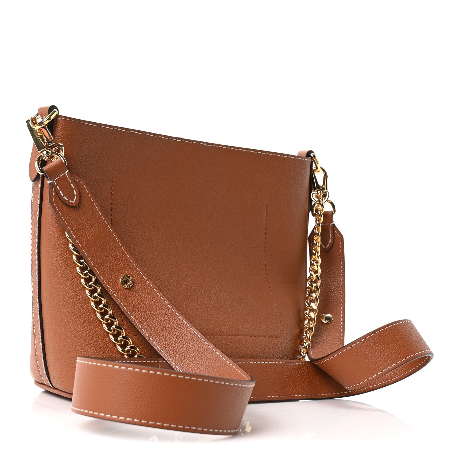 Calfskin Lock and Walk Bucket Cognac