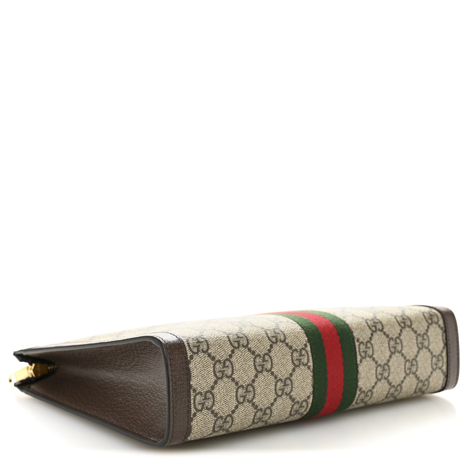 GG Supreme Monogram Web Ophidia Pouch Brown