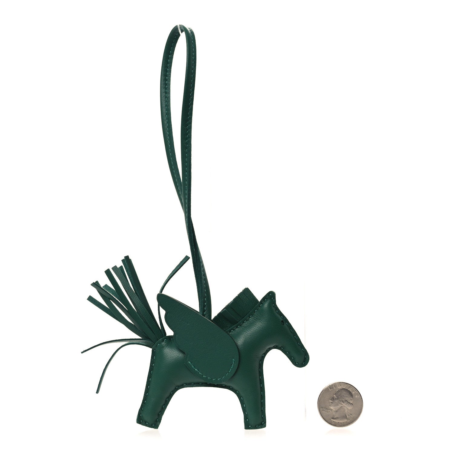 Milo Lambskin Grigri Rodeo Pegase Horse Bag Charm PM Vert Moyen