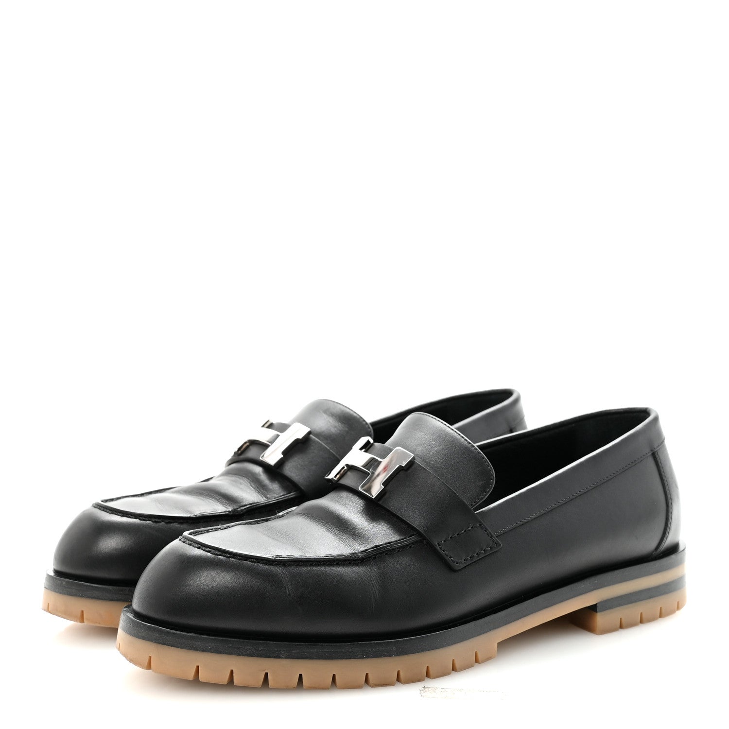 Calfskin Womens Faubourg Loafers 36.5 Black